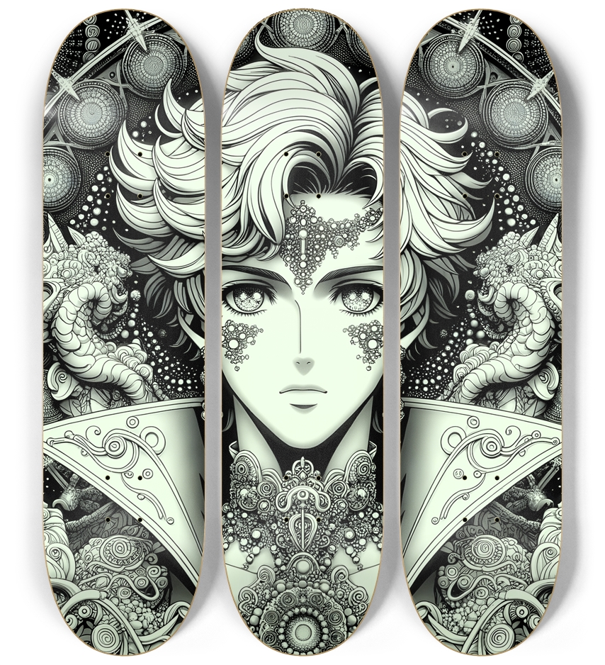 B&W Fractal Man #50 3 Deck Wall Series