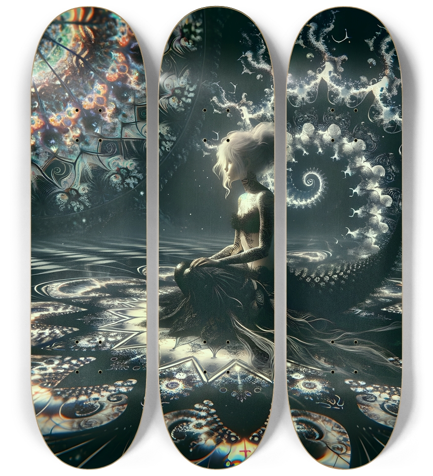 B&W Fractal Mermaid #17
