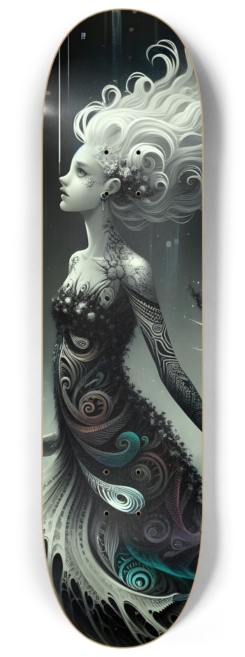 B&W Fractal Mermaid #1 #3