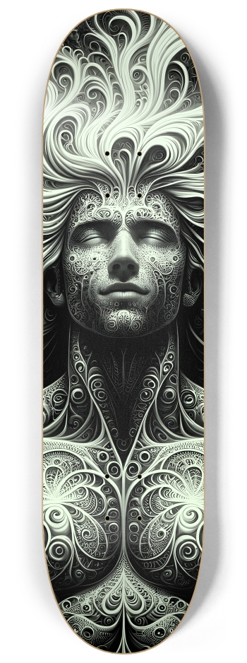 B&W Fractal Man #62 #2 8-1/4 Skateboard Deck