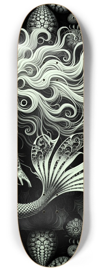 B&W Fractal Mermaid #2 #2