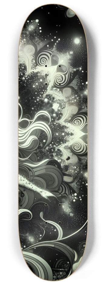 B&W Fractal Mermaid #22 #3 8-1/4 Skateboard Deck