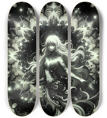 B&W Fractal Mermaid #22