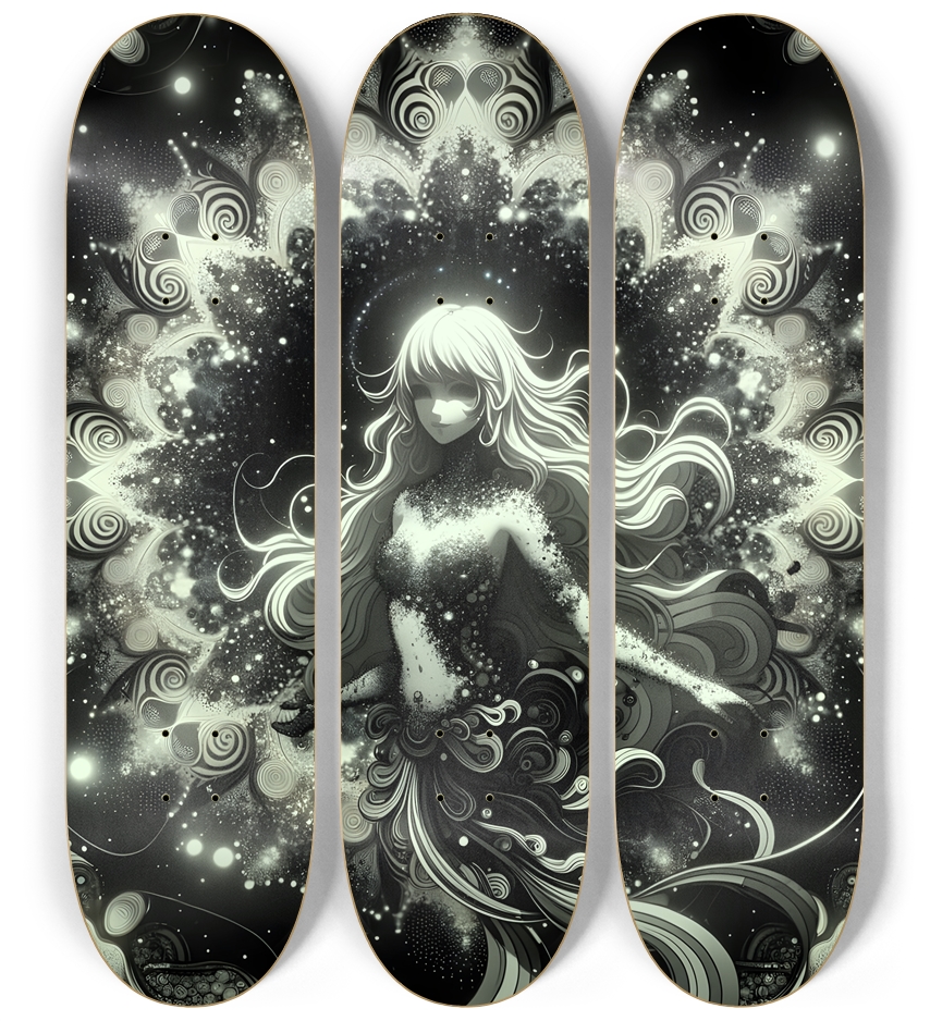 B&W Fractal Mermaid #22