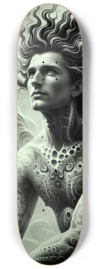 B&W Fractal Man #20 #3 8-1/4 Skateboard Deck