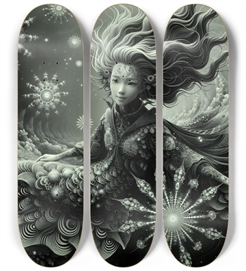 B&W Fractal Mermaid #7