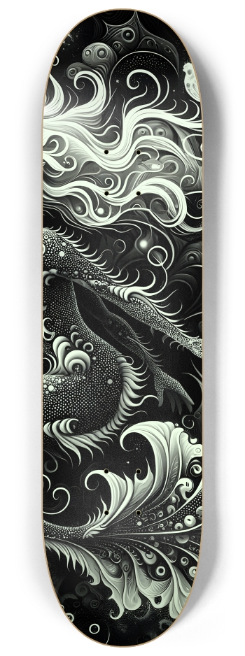 B&W Fractal Mermaid #5 #2 8-1/4 Skateboard Deck