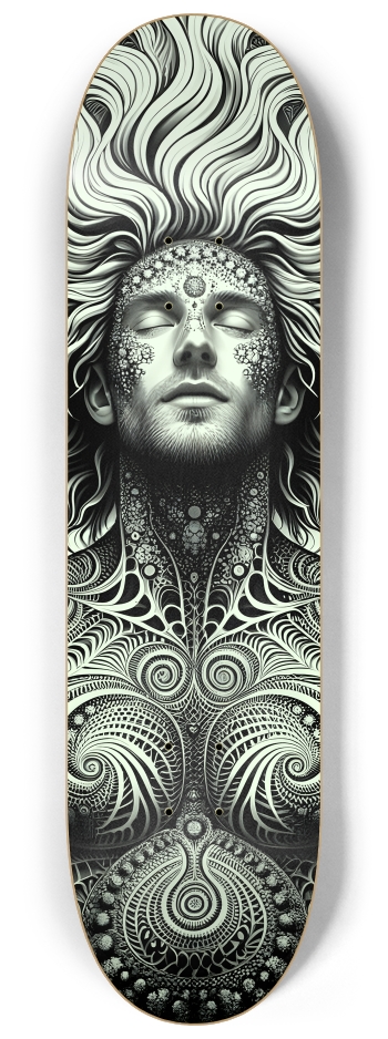 B&W Fractal Man #45 #2 8-1/4 Skateboard Deck