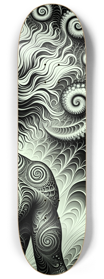 B&W Fractal Man #45 #3 8-1/4 Skateboard Deck