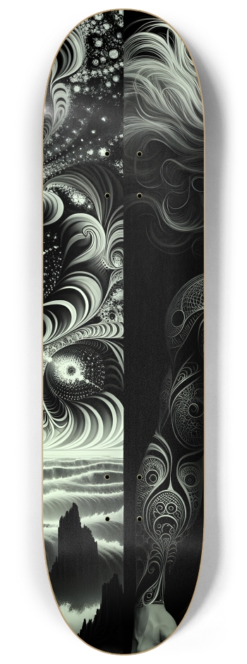 B&W Fractal Man #49 #2 8-1/4 Skateboard Deck