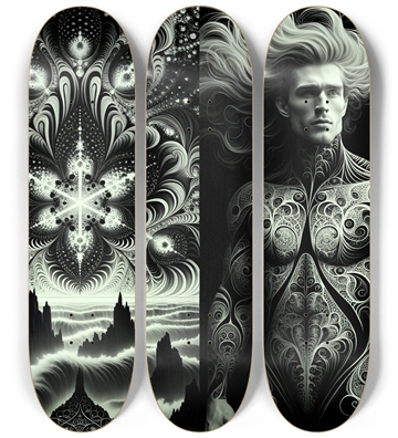 B&W Fractal Man #49