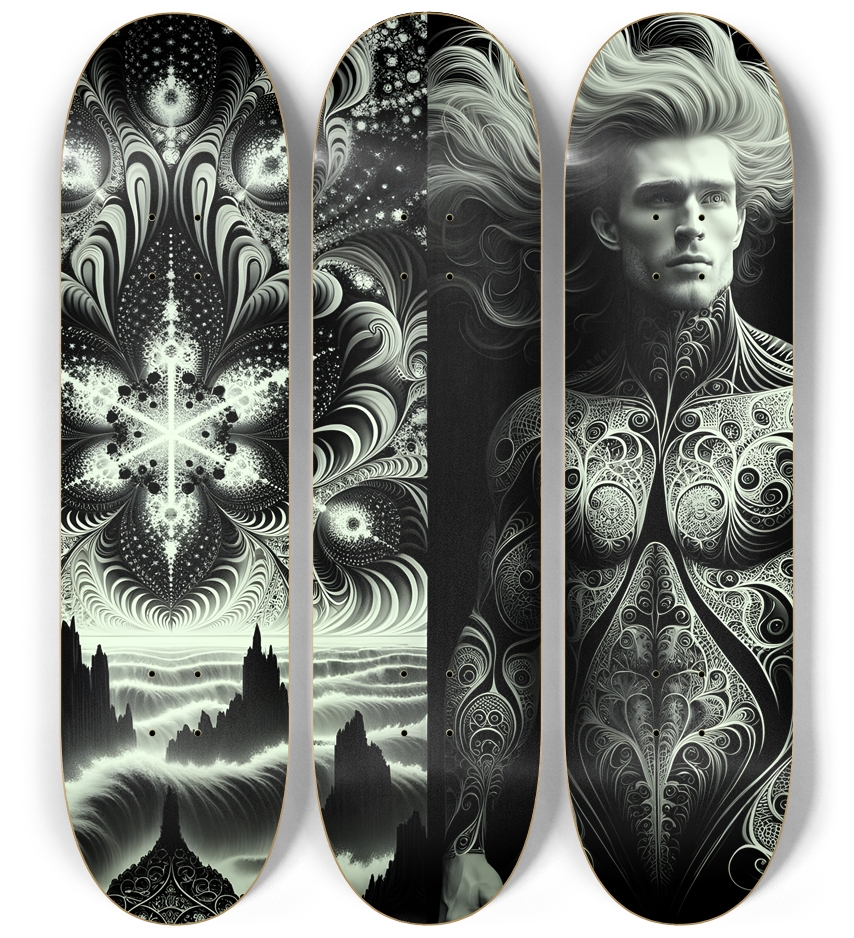 B&W Fractal Man #49