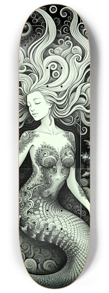 B&W Fractal Mermaid #21 #3
