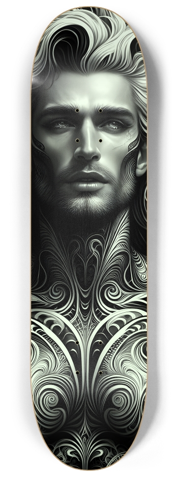 B&W Fractal Man #46 #3 8-1/4 Skateboard Deck