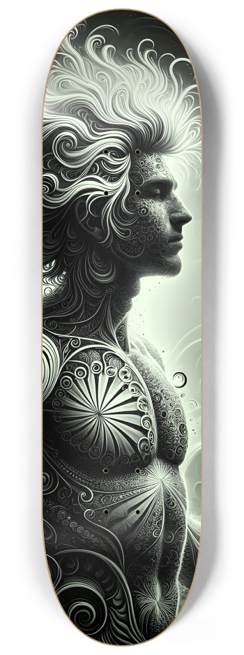 B&W Fractal Man #43 #2 8-1/4 Skateboard Deck