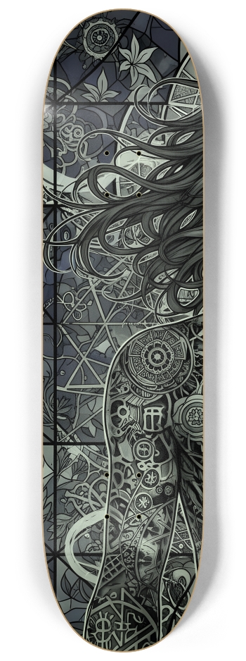 B&W Fractal Man #26 #1 8-1/4 Skateboard Deck