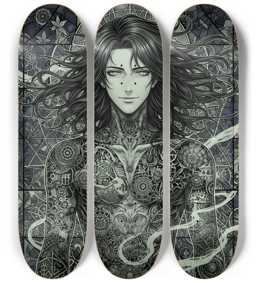 B&W Fractal Man #26 3 Deck Wall Series