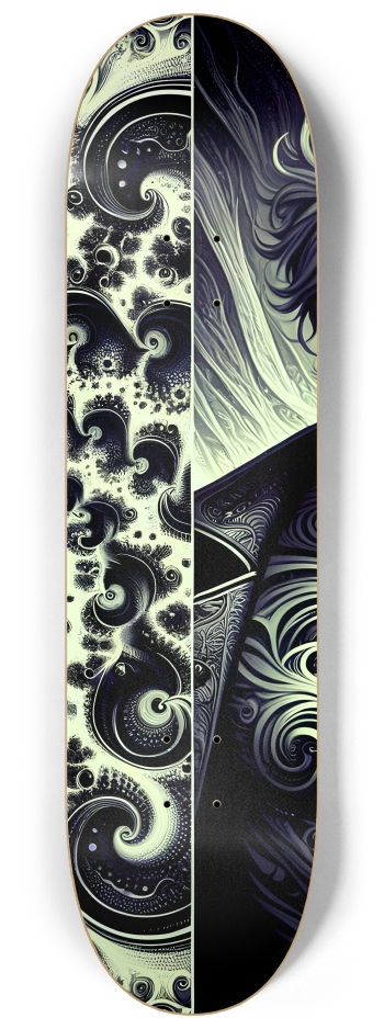 B&W Fractal Man #53 #2 8-1/4 Skateboard Deck