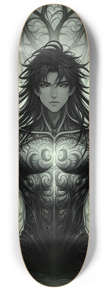 B&W Fractal Man #17 #2 8-1/4 Skateboard Deck