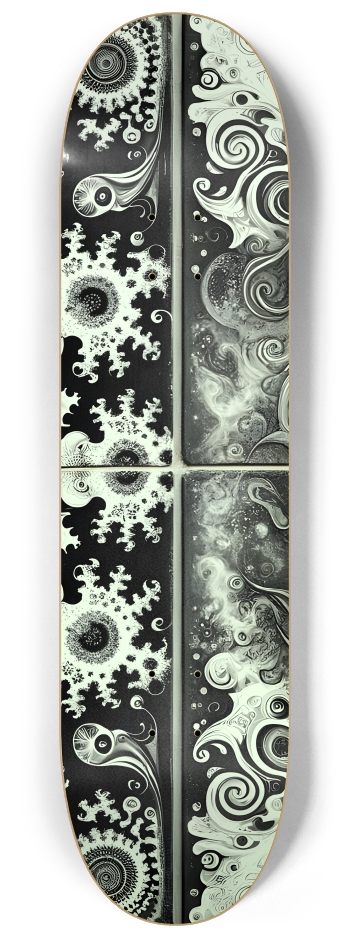 B&W Fractal Mermaid #3 #2 8-1/4 Skateboard Deck