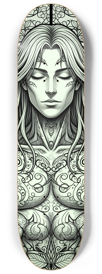 B&W Fractal Man #24 #2 8-1/4 Skateboard Deck