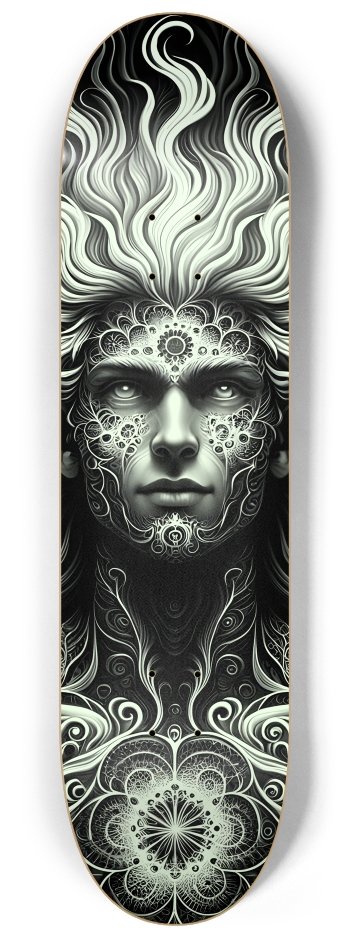 B&W Fractal Man #25 #2 8-1/4 Skateboard Deck