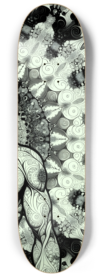 B&W Fractal Man #12 #3 8-1/4 Skateboard Deck