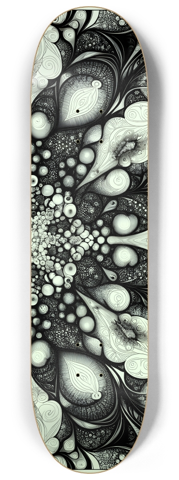 B&W Fractal Mermaid #14 #1 8-1/4 Skateboard Deck