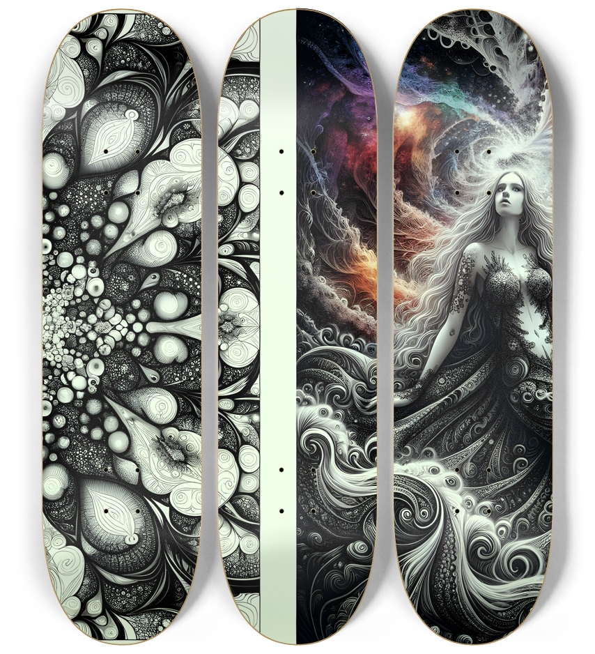 B&W Fractal Mermaid #14