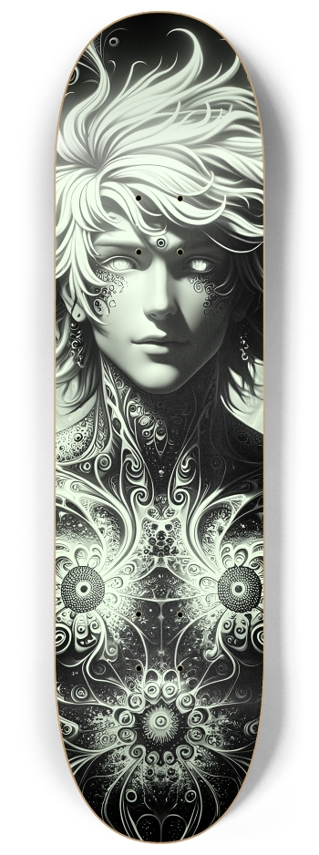 B&W Fractal Man #7 #2 8-1/4 Skateboard Deck