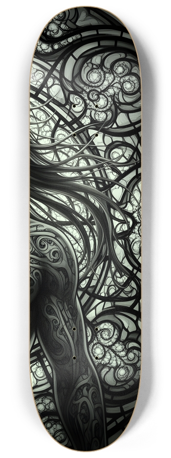 B&W Fractal Man #9 #3 8-1/4 Skateboard Deck
