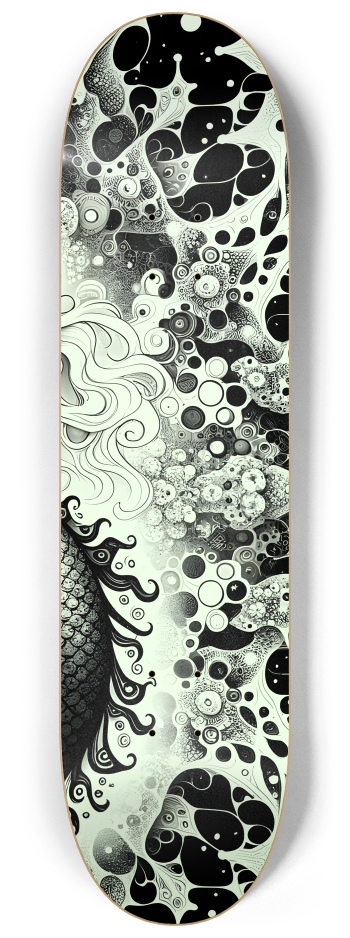 B&W Fractal Mermaid #6 #3 8-1/4 Skateboard Deck