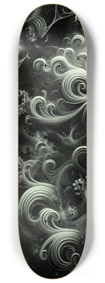 B&W Fractal Mermaid #27 #1 8-1/4 Skateboard Deck