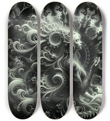 B&W Fractal Mermaid #27