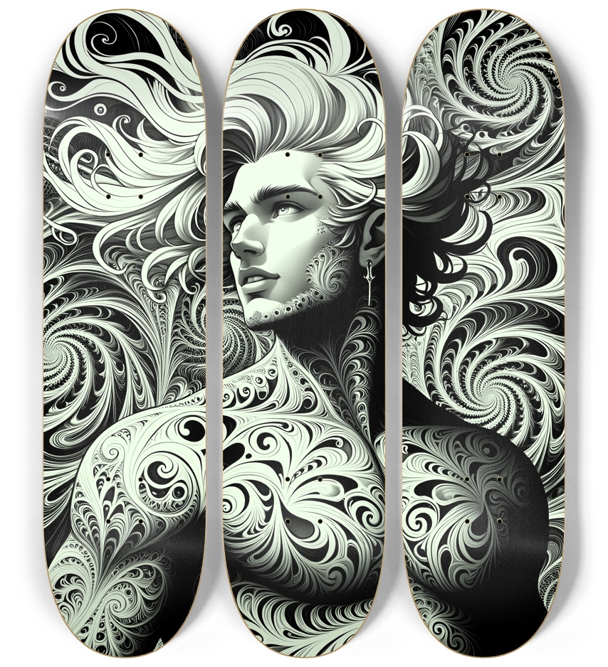 B&W Fractal Man #10