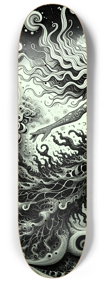 B&W Fractal Mermaid #8 #2