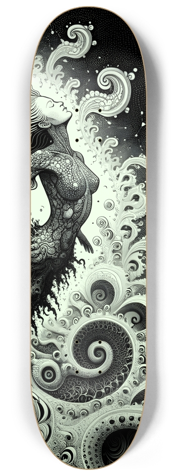 B&W Fractal Mermaid #8 #3