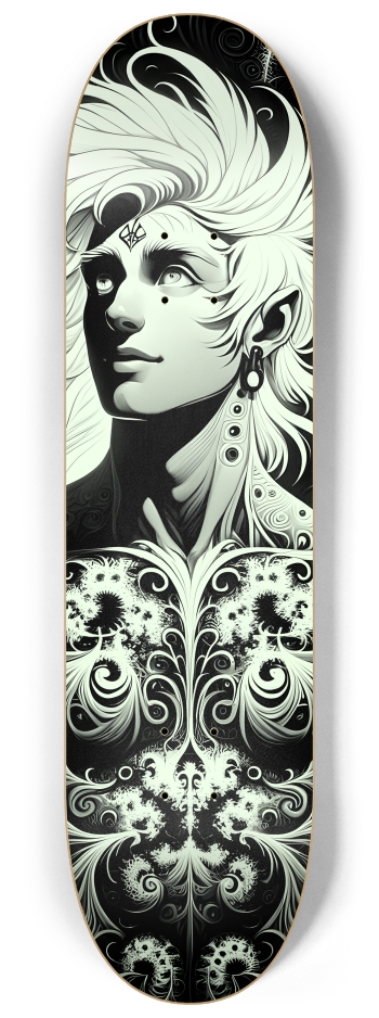 B&W Fractal Man #44 #3 8-1/4 Skateboard Deck