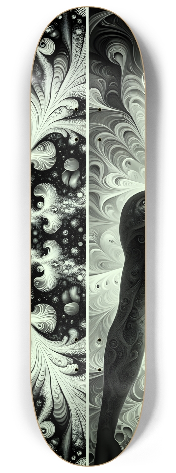 B&W Fractal Man #22 #2 8-1/4 Skateboard Deck