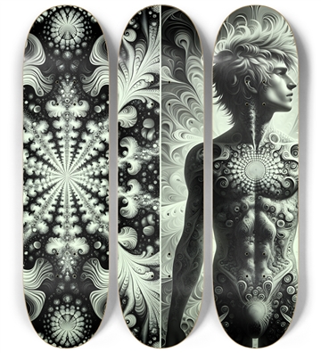 B&W Fractal Man #22