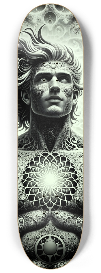 B&W Fractal Man #5 #2 8-1/4 Skateboard Deck