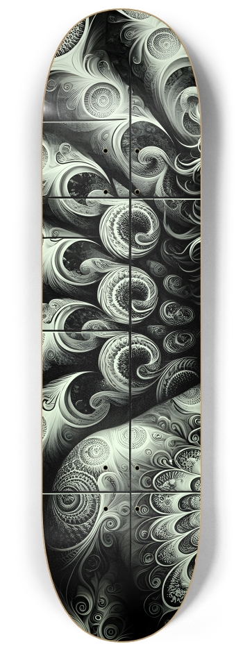 B&W Fractal Man #34 #1 8-1/4 Skateboard Deck