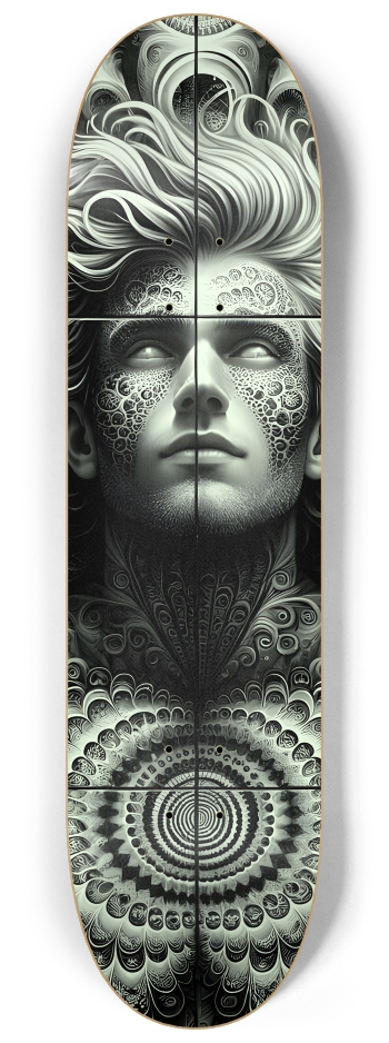 B&W Fractal Man #34 #2 8-1/4 Skateboard Deck