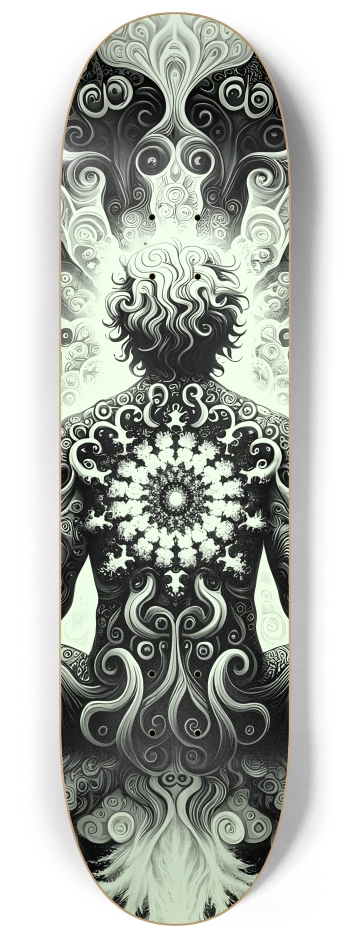 B&W Fractal Man #32 #2 8-1/4 Skateboard Deck