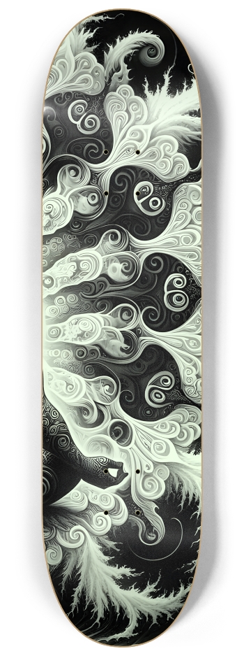 B&W Fractal Man #32 #3 8-1/4 Skateboard Deck