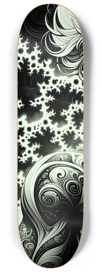 B&W Fractal Man #1 #1 8-1/4 Skateboard Deck