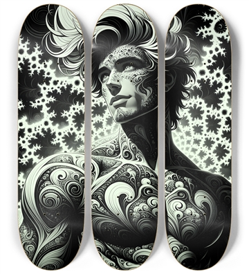 B&W Fractal Man #1