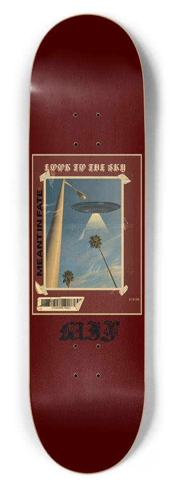 "Look to the sky" 8.5 maroon 