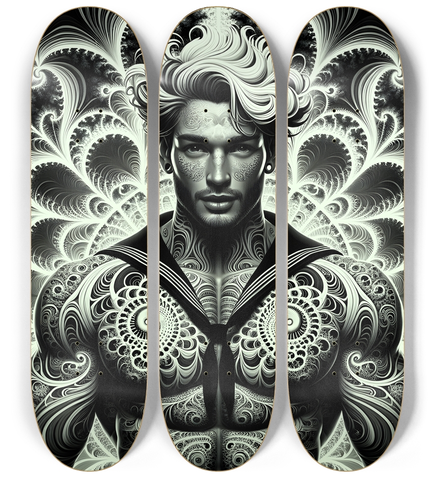 B&W Fractal Sailor #26