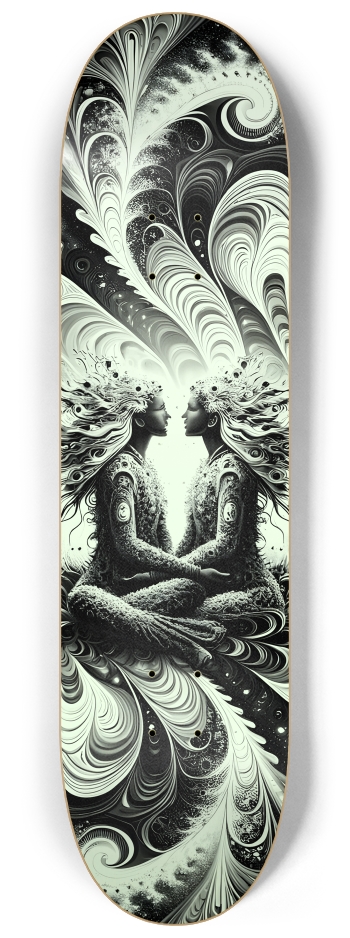 B&W Fractal Lovers #6 #2 8-1/4 Skateboard Deck